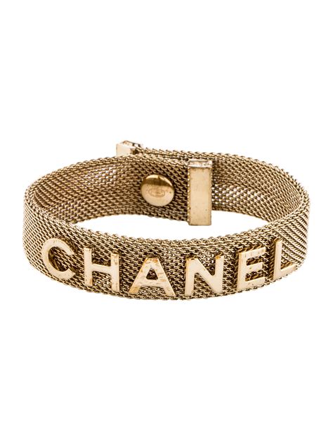 chanel gold logo bracelet|chanel cuff bracelet price.